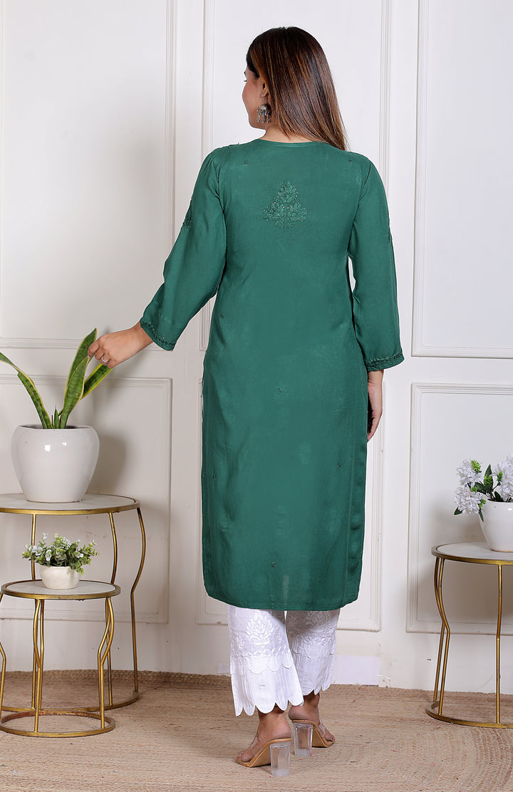 Alicia Rayon Chikankari Long Kurti