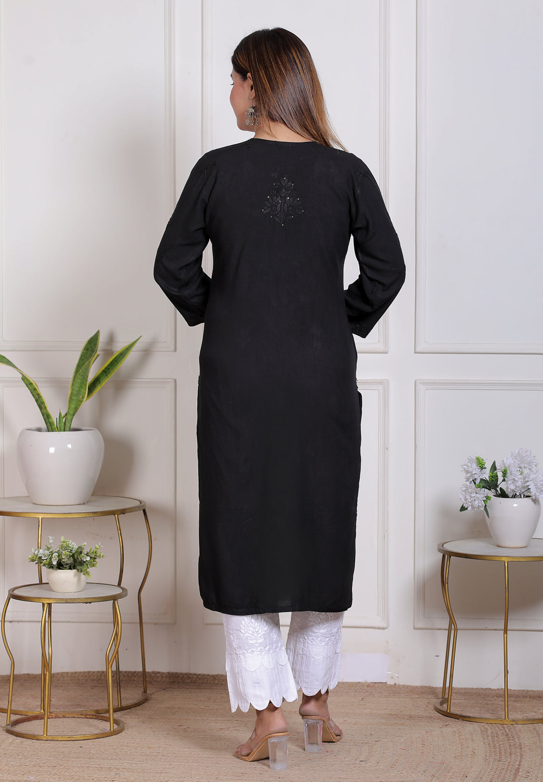 Alicia Rayon Chikankari Long Kurti