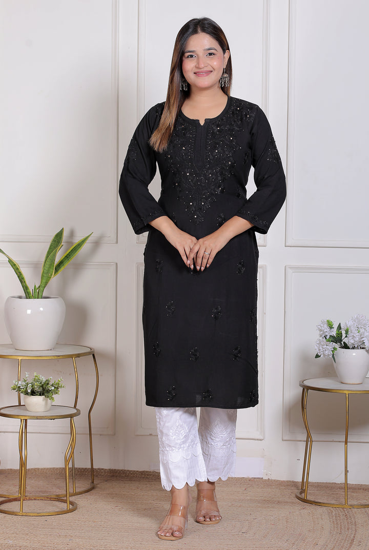 Alicia Rayon Chikankari Long Kurti