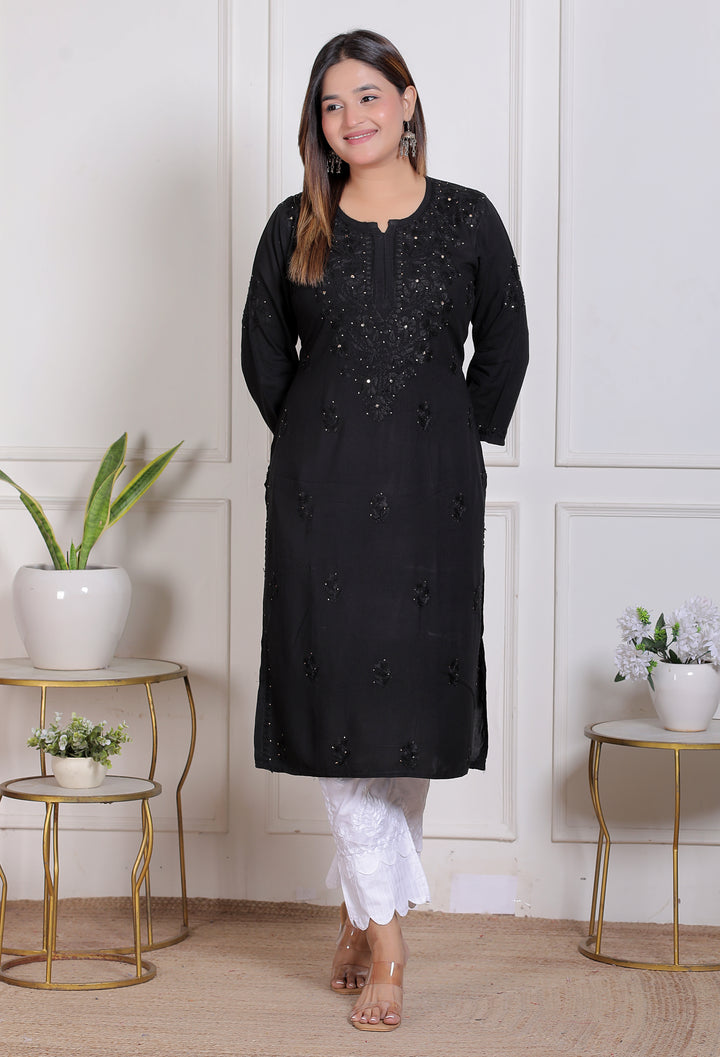 Alicia Rayon Chikankari Long Kurti