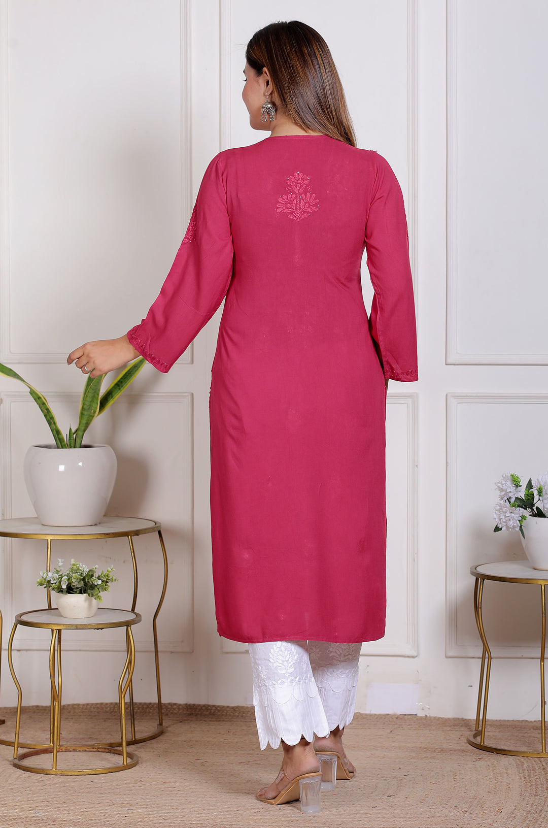 Alicia Rayon Chikankari Long Kurti