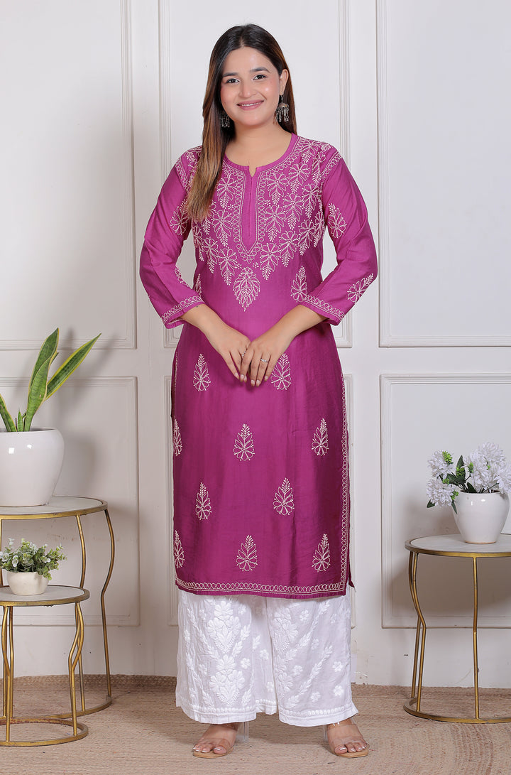 MAHEK CHANDERI CHIKANKARI KURTI