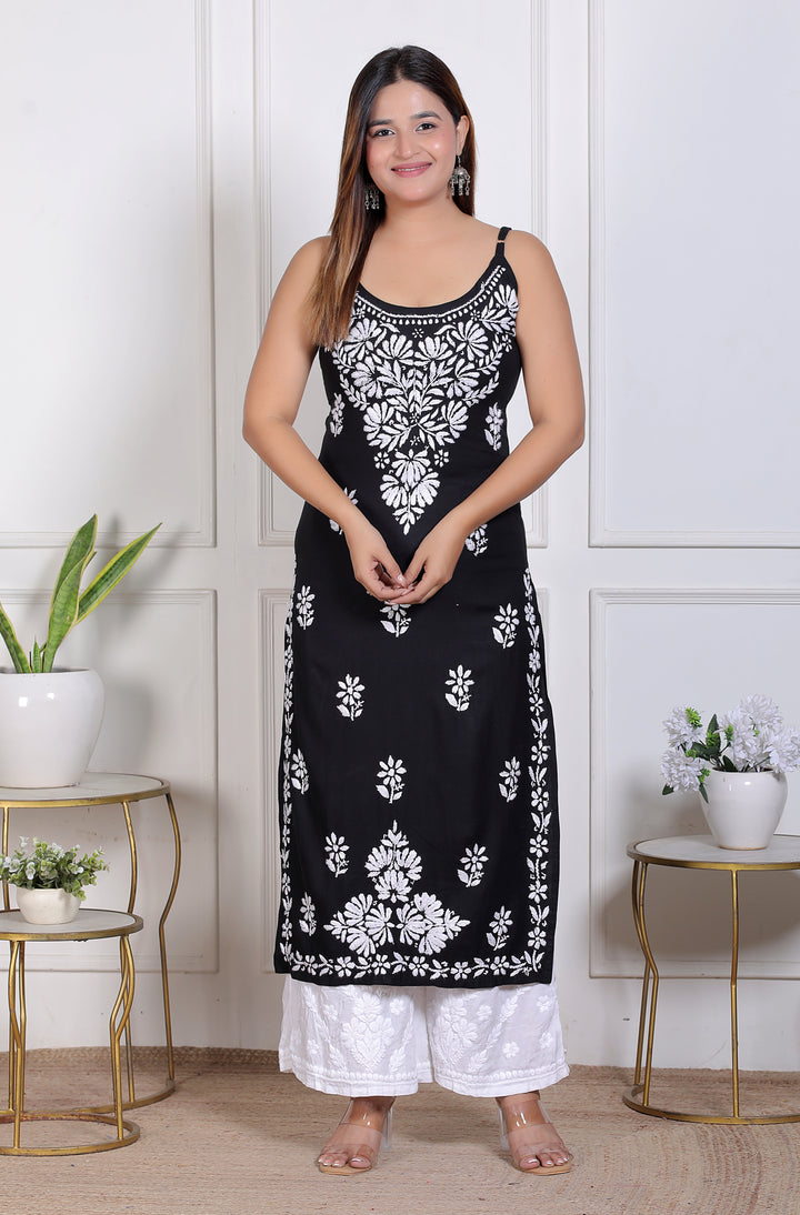 FATIN COTTON CHIKANKARI SPAGHETTI KURTI
