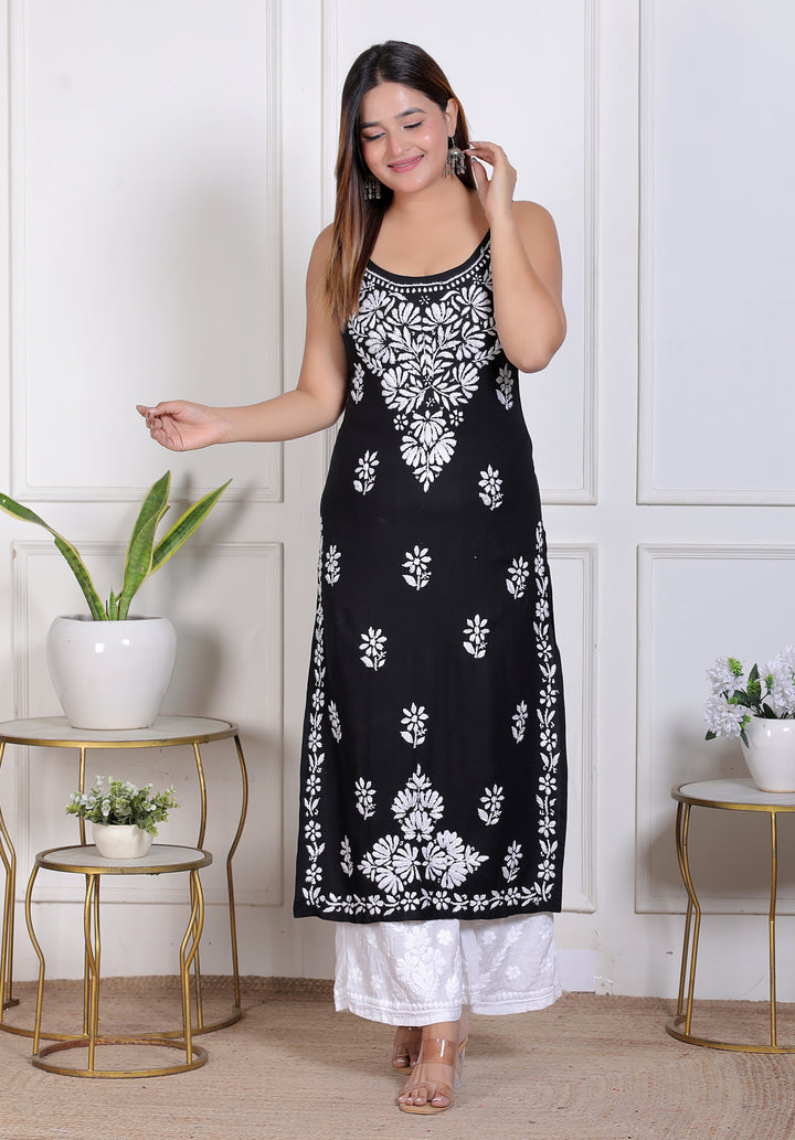 FATIN COTTON CHIKANKARI SPAGHETTI KURTI