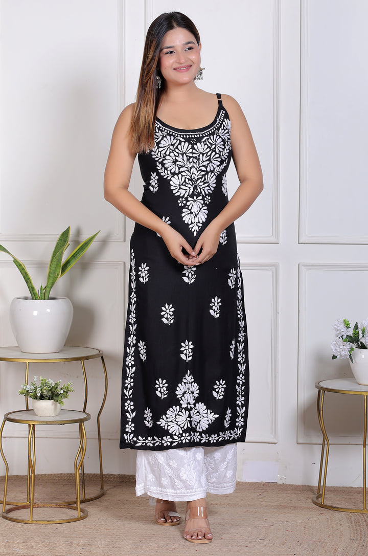 FATIN COTTON CHIKANKARI SPAGHETTI KURTI