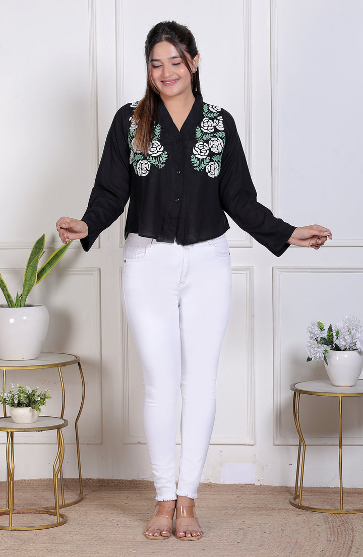 Cotton Chikankari Crop top