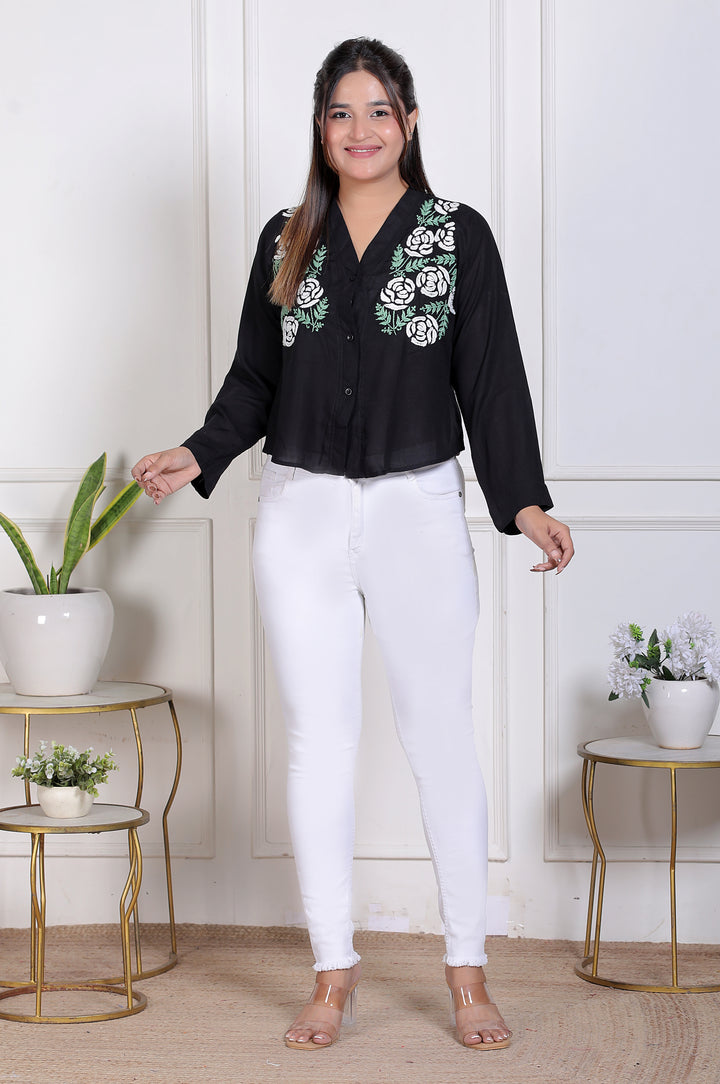 Cotton Chikankari Crop top