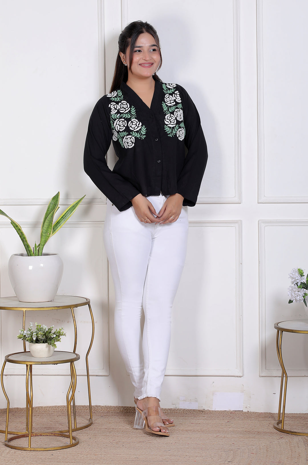 Cotton Chikankari Crop top