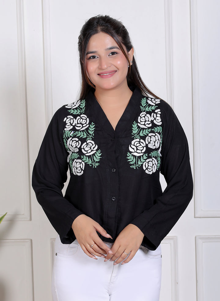 Cotton Chikankari Crop top