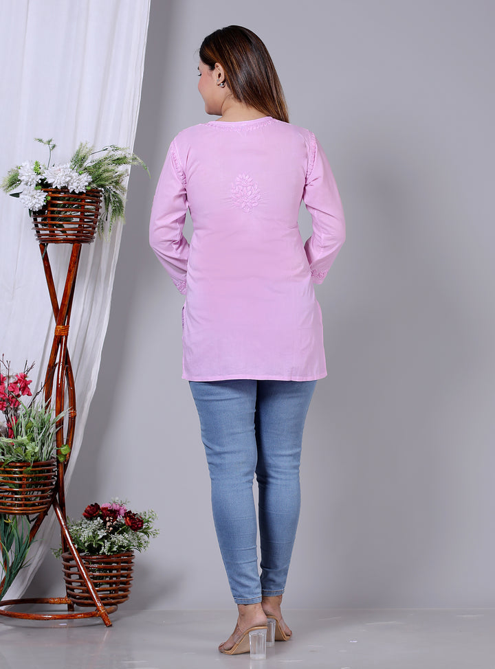 Haniya Cotton Chikankari Short Kurti