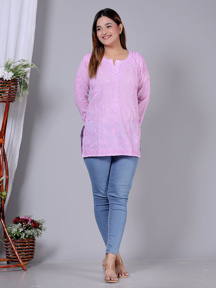 Haniya Cotton Chikankari Short Kurti