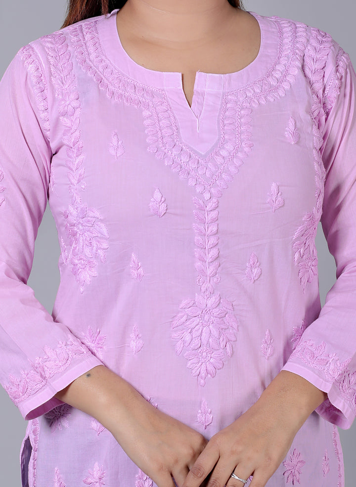 Haniya Cotton Chikankari Short Kurti