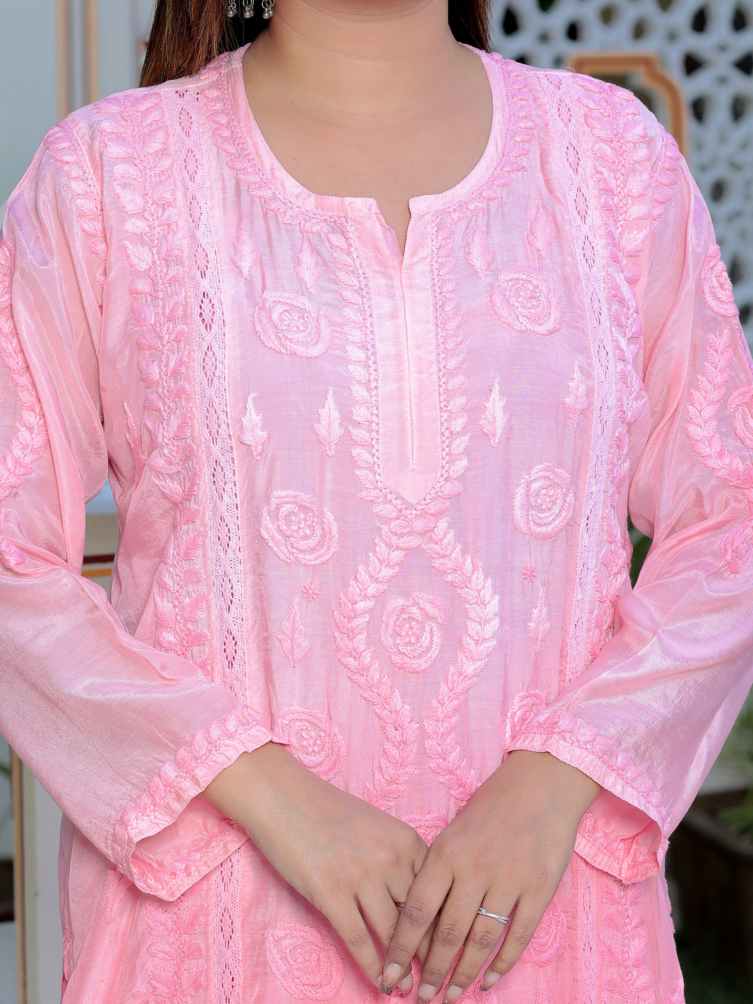 Naazia Muslin Chikankari Long Kurti