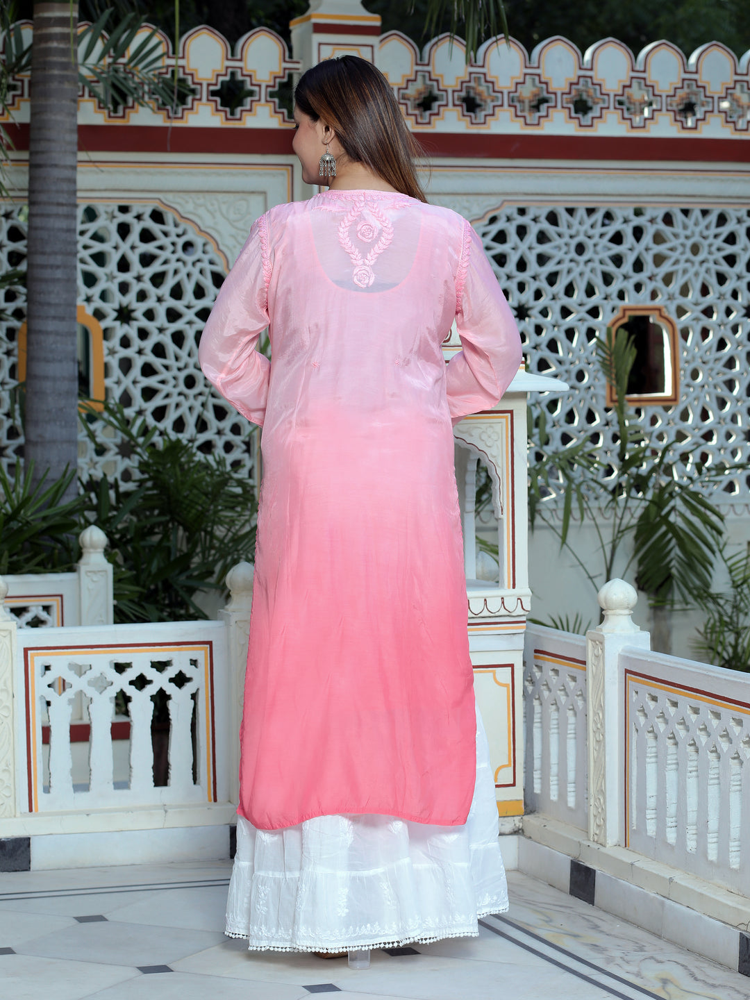 Naazia Muslin Chikankari Long Kurti