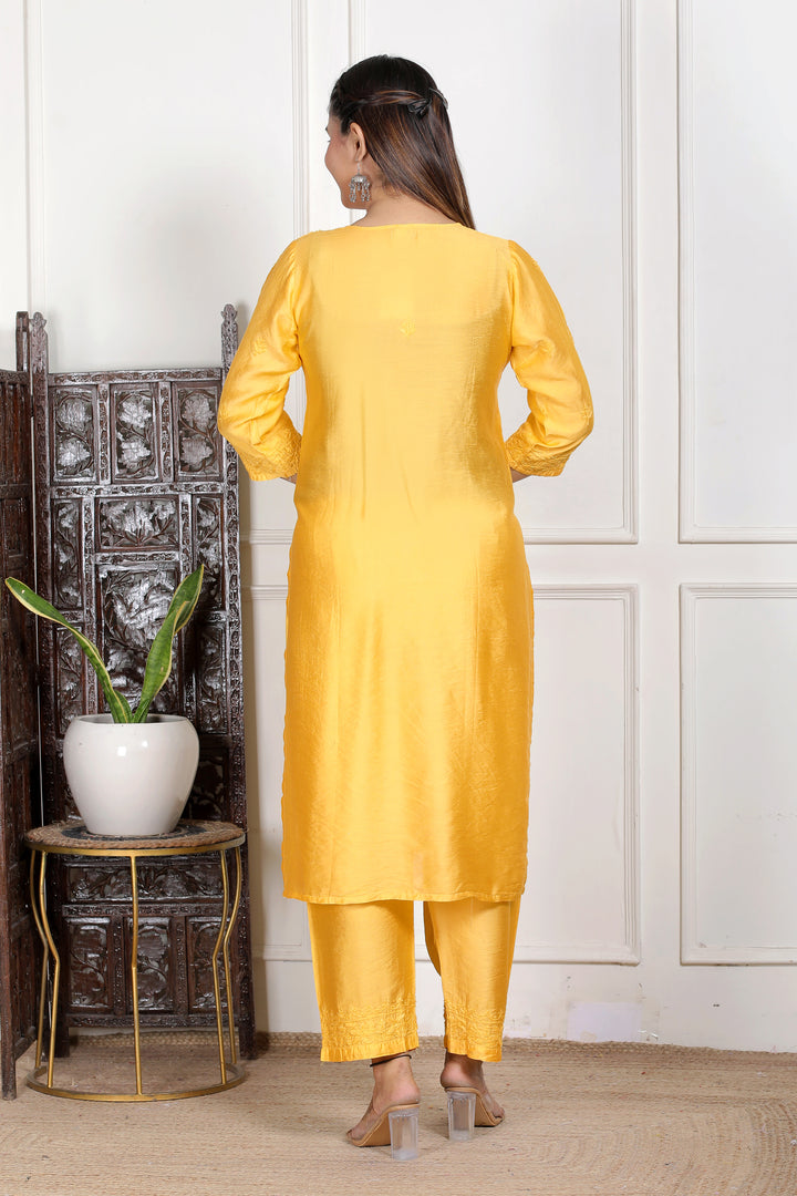 Shaina Chanderi Chikankari 3 Piece Set