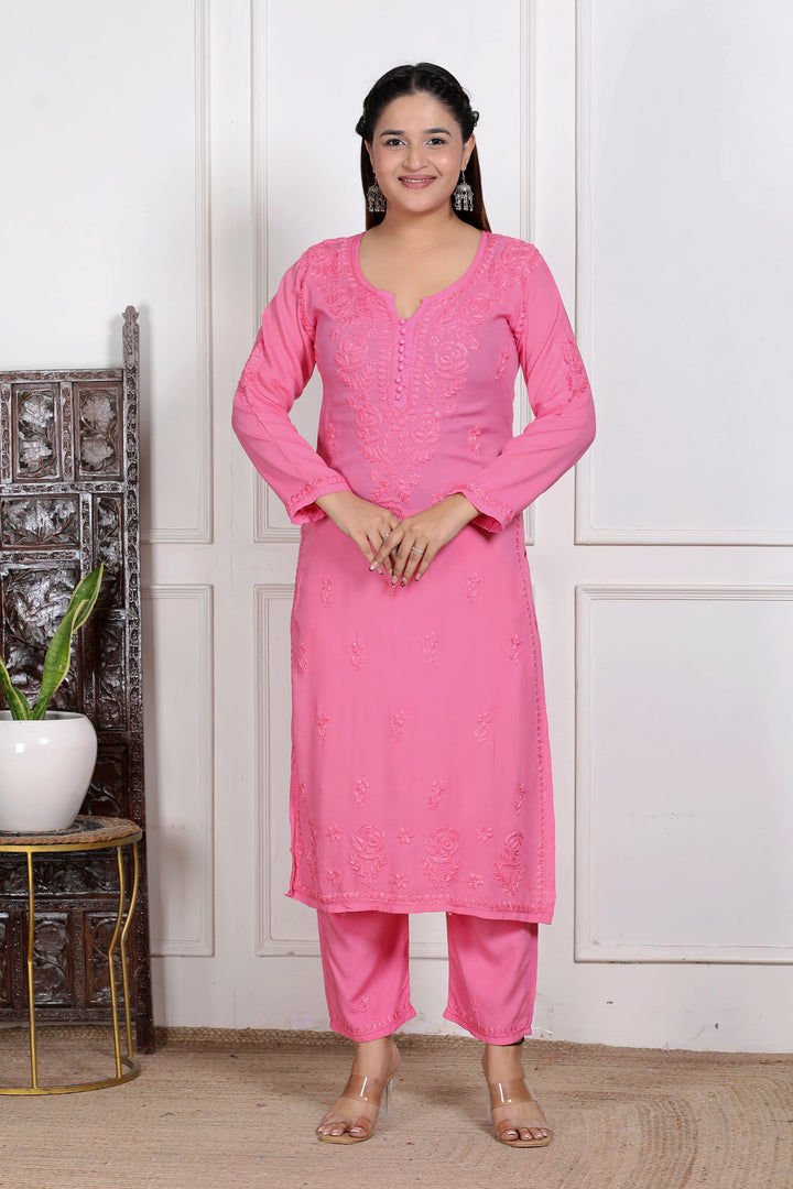 Suhani Modal chikankari dress with Dupatta