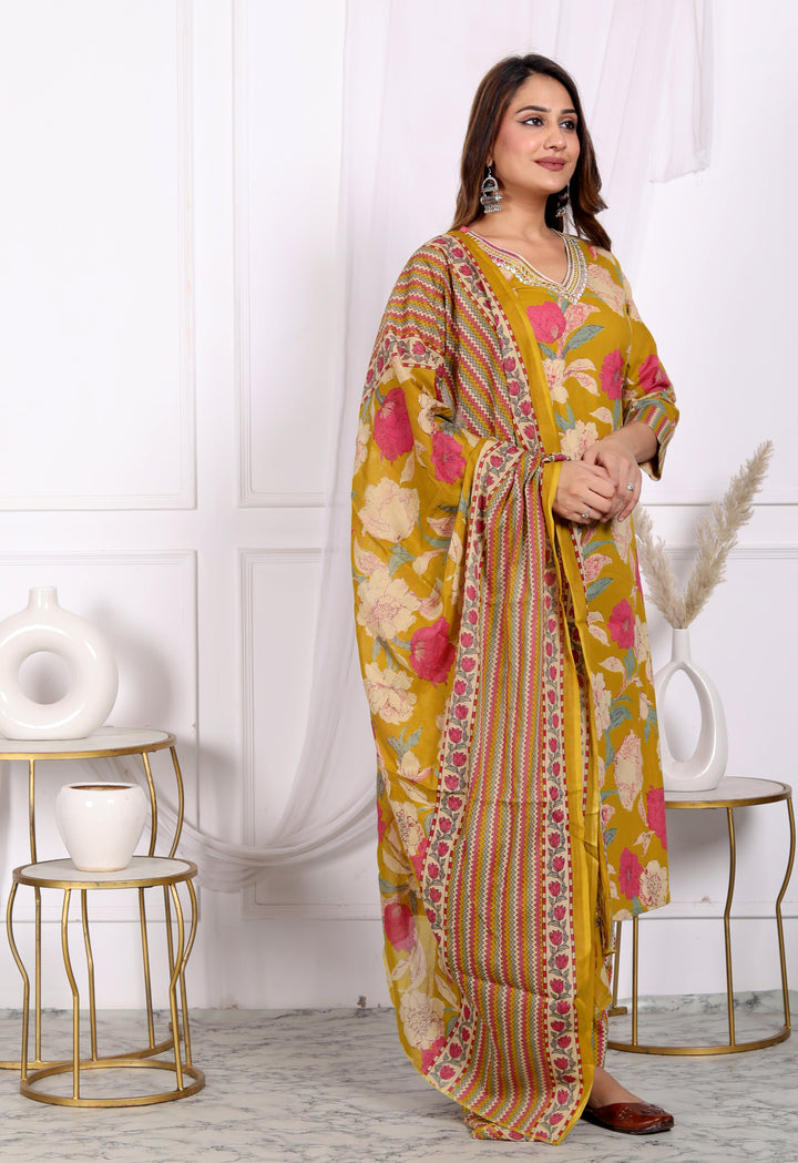 SUNAINA COTTON PRINTED DUPATTA SET