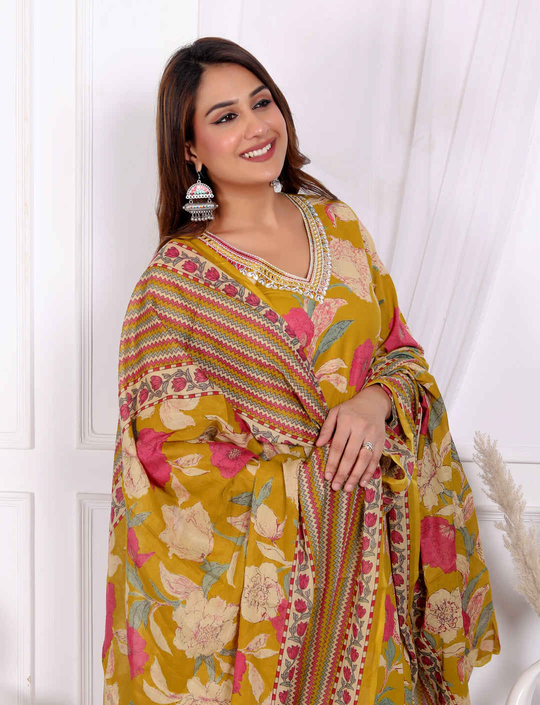 SUNAINA COTTON PRINTED DUPATTA SET