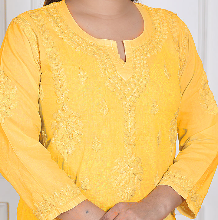 Haniya Cotton Chikankari Short Kurti