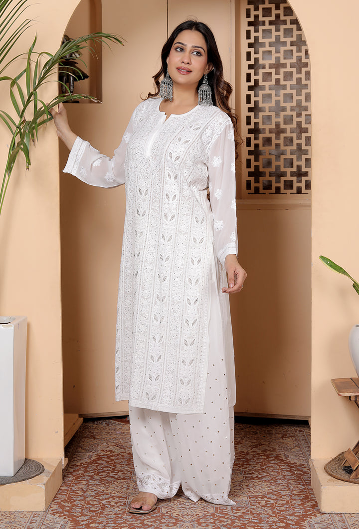 Saba Viscose chikankari Long Kurti