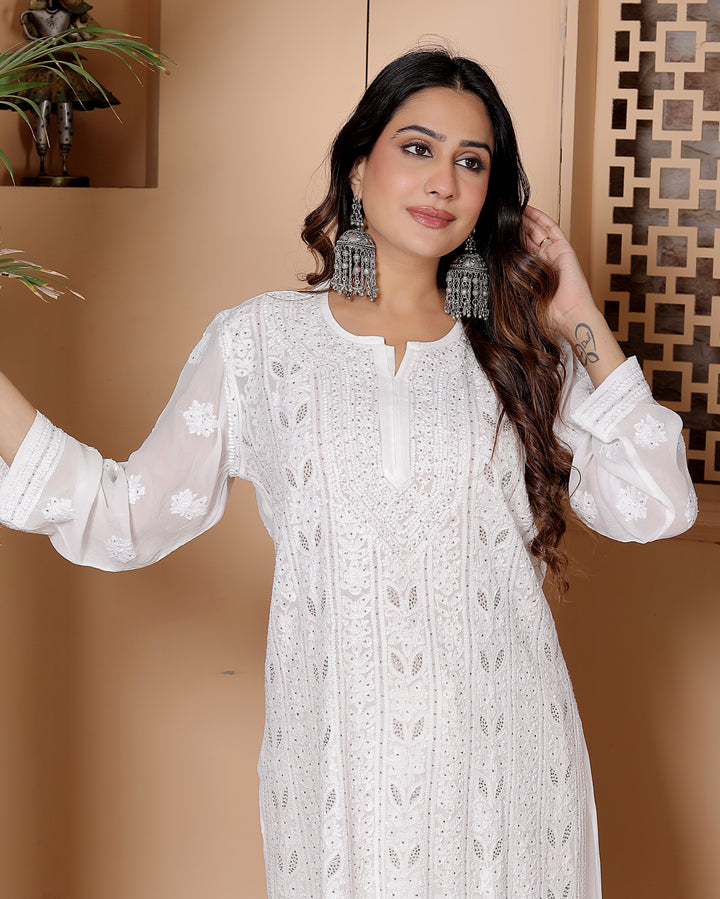 Saba Viscose chikankari Long Kurti