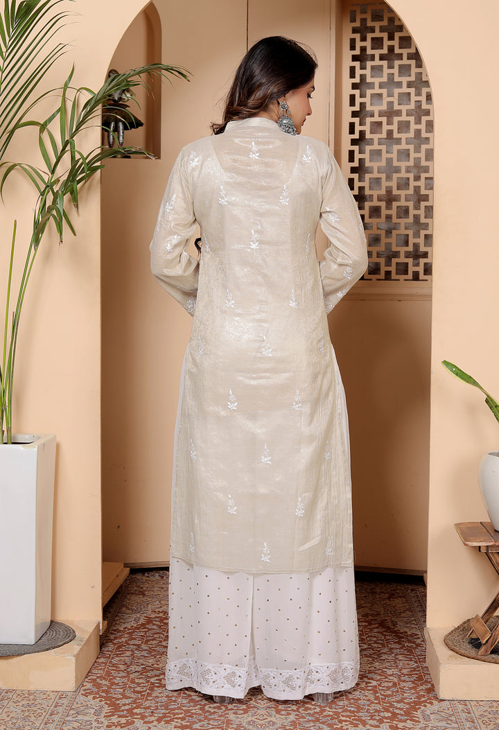 Barkha Tissue Chikankari Long Kurti