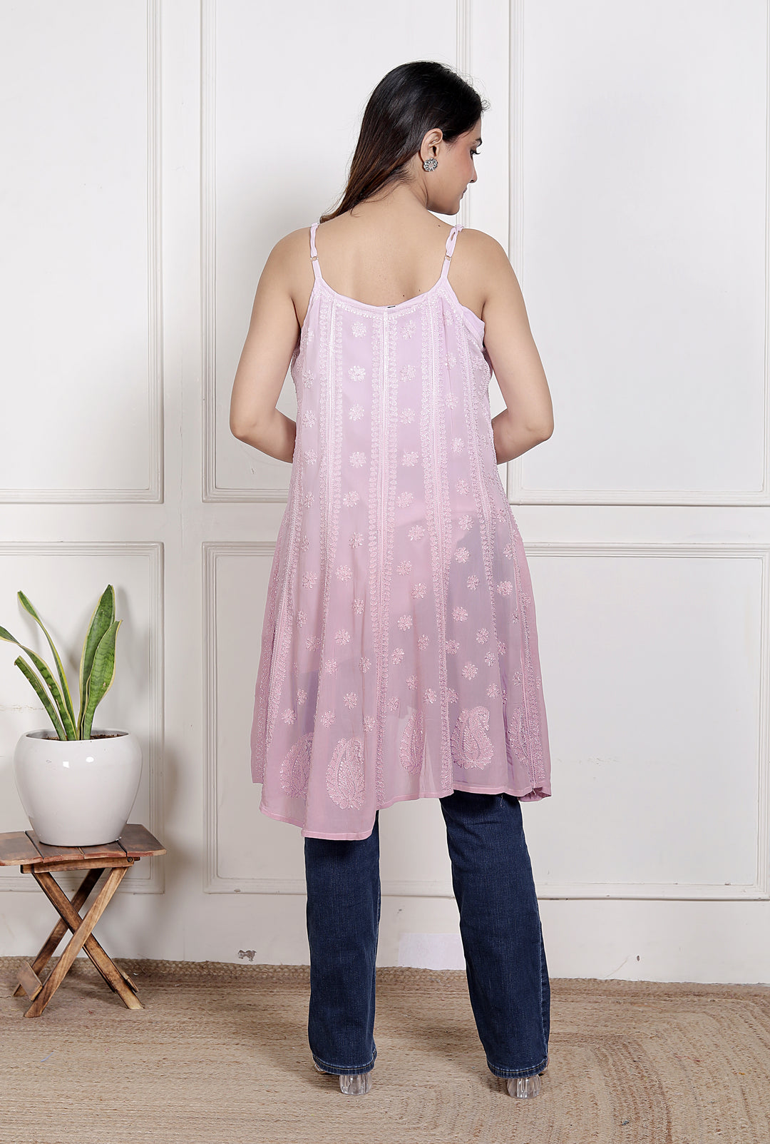 Nehreen chikankari Spaghetti top