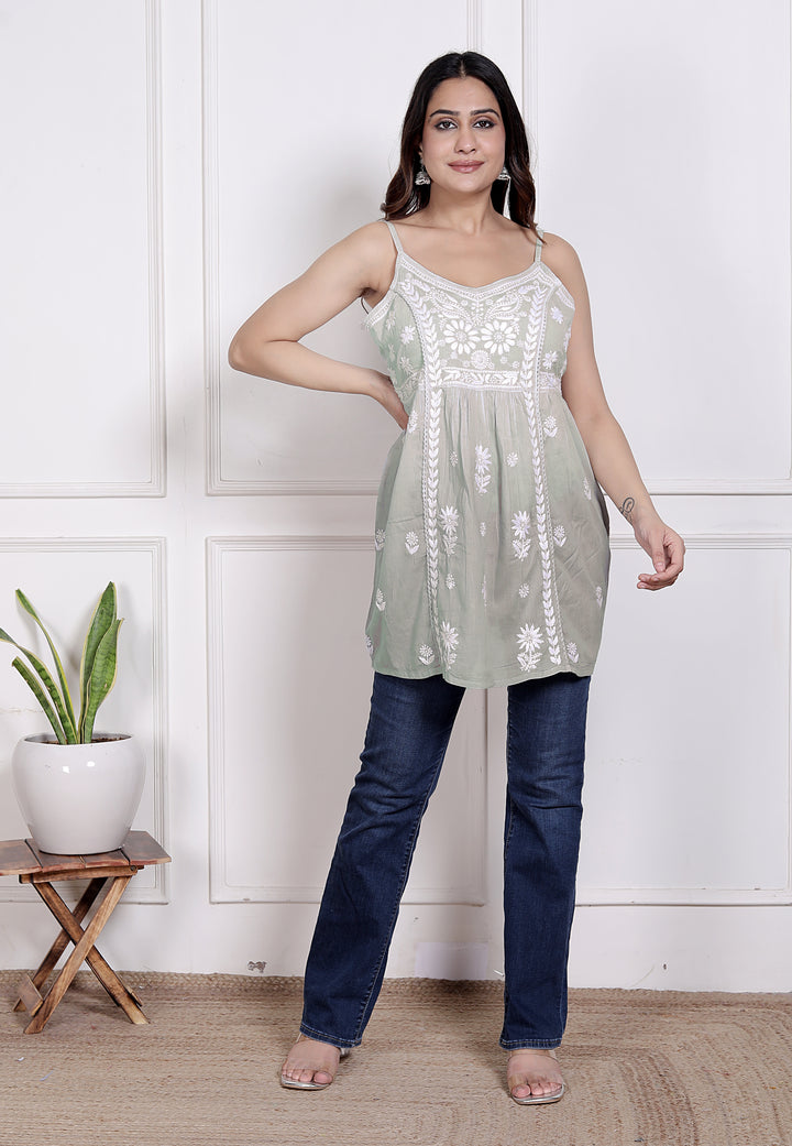 Geet Chikankari spaghetti top