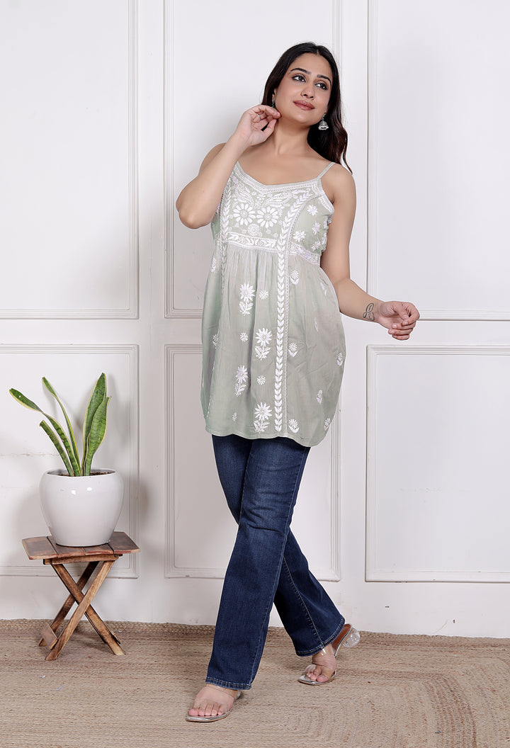 Geet Chikankari spaghetti top