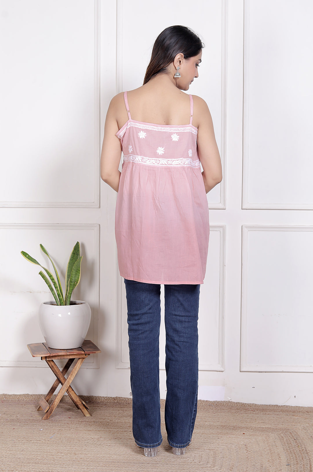 Geet Chikankari spaghetti top