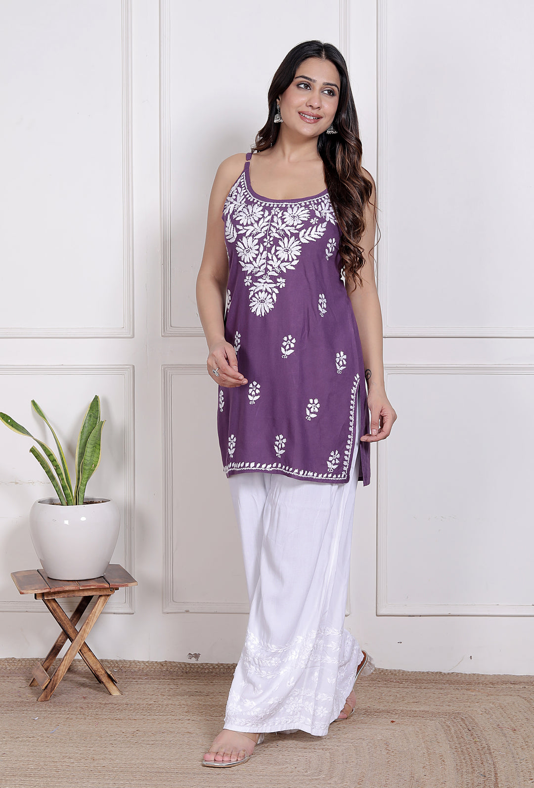 Gehna Cotton Chikankari Spaghetti kurti