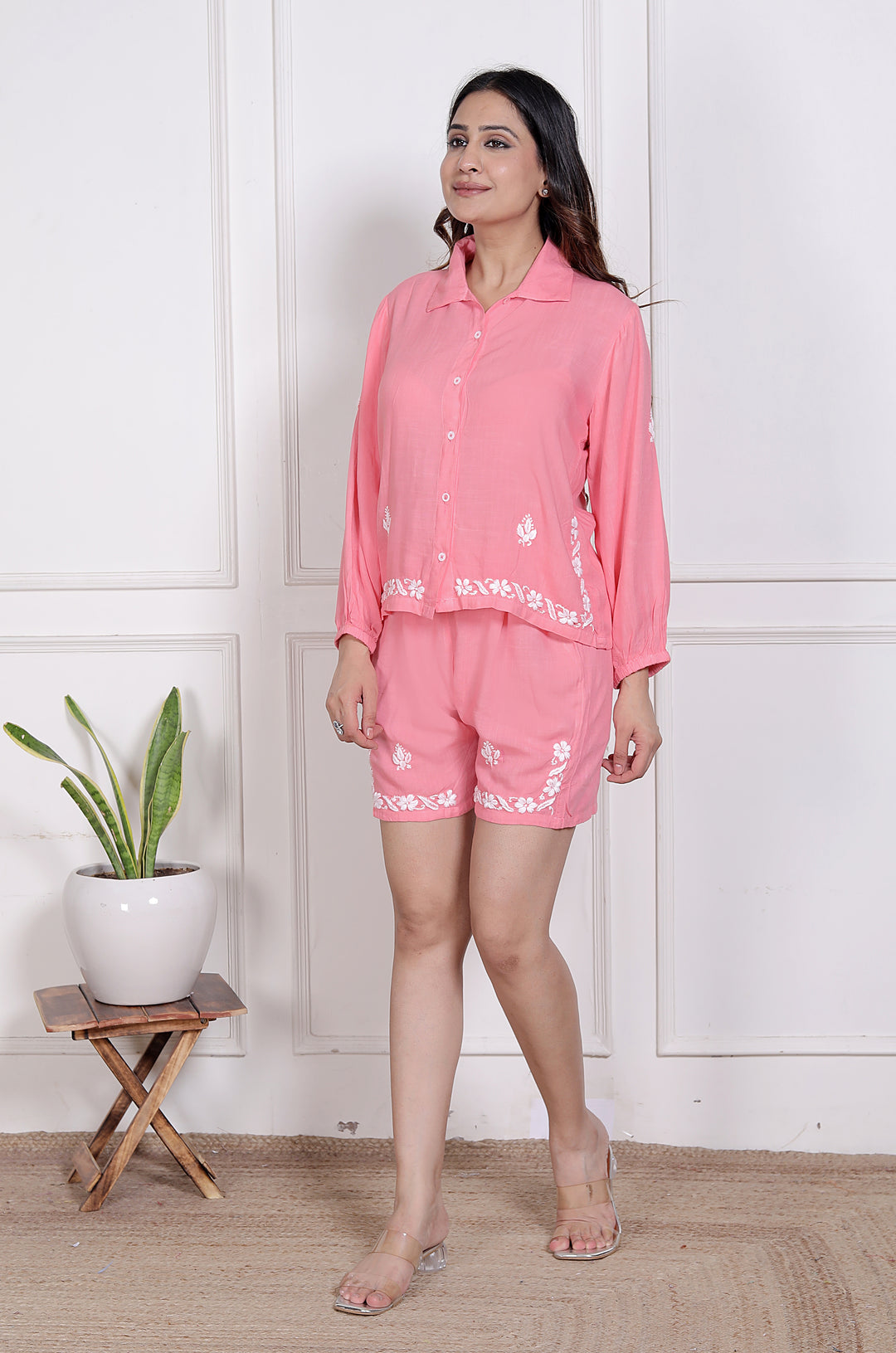 a woman walking on the ferry. make a video