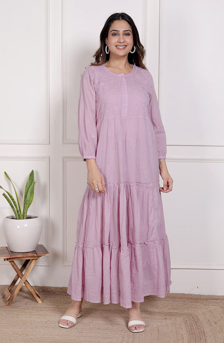 Rubina Cotton Chikankari Dress