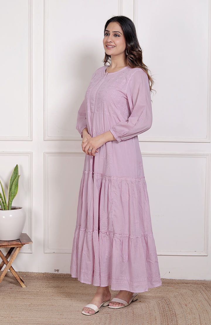 Rubina Cotton Chikankari Dress