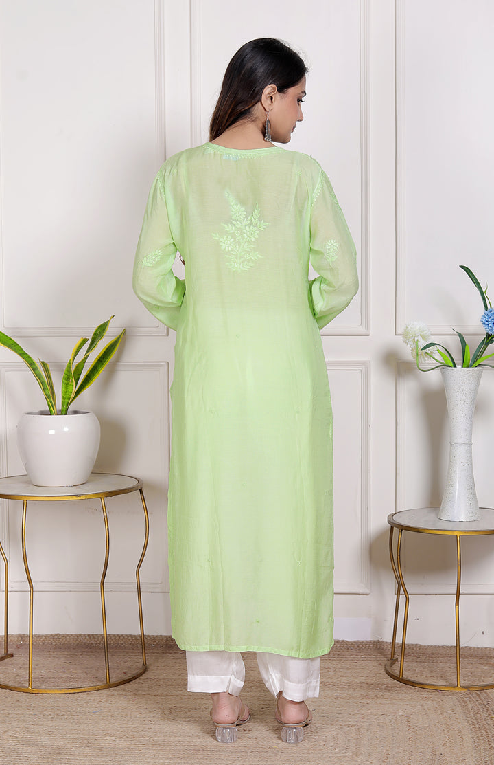 Hania Muslin Chikankari Long Kurti