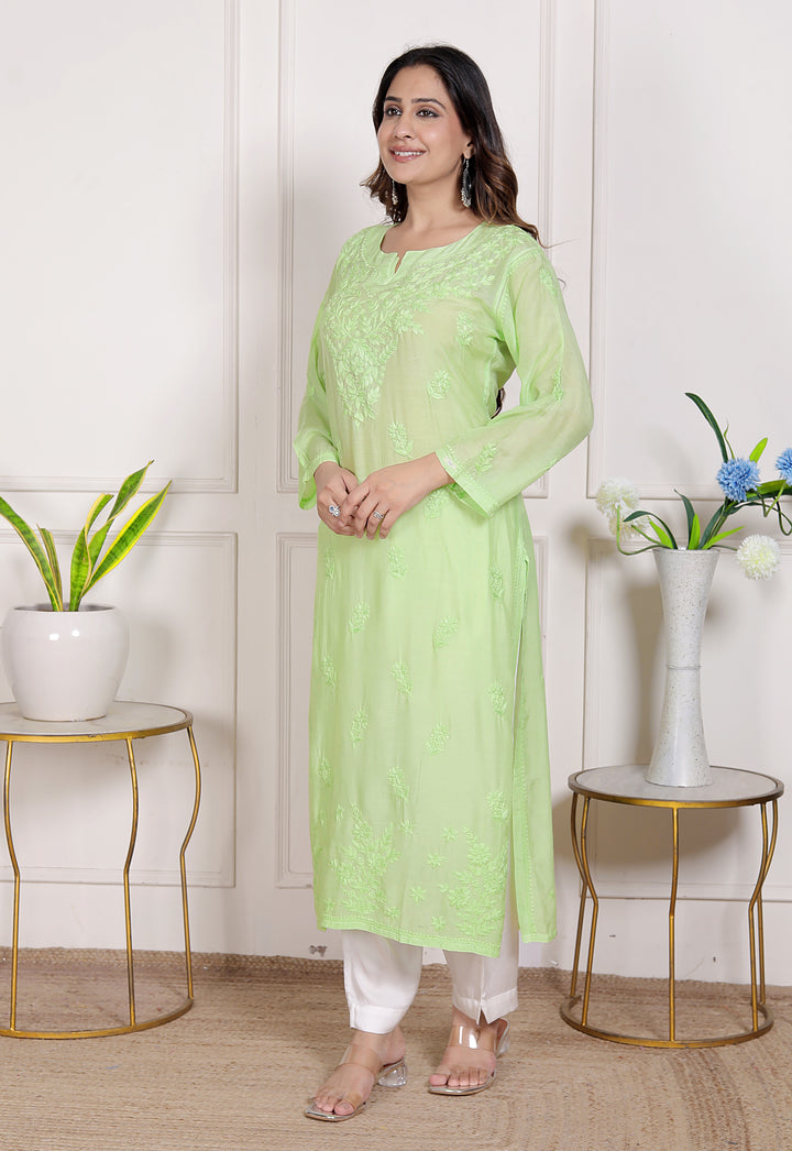 Hania Muslin Chikankari Long Kurti