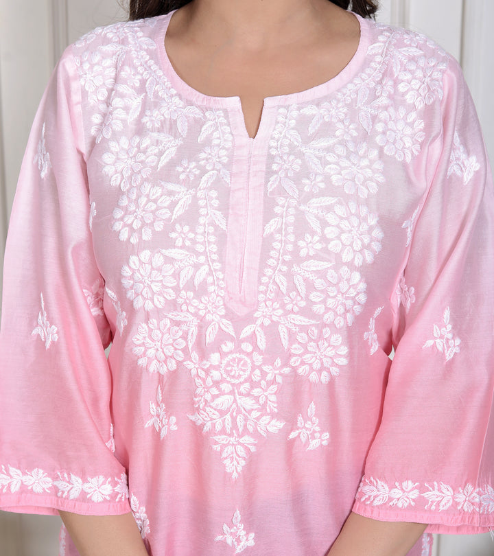 Cristina Chanderi Silk Ombre Short Top