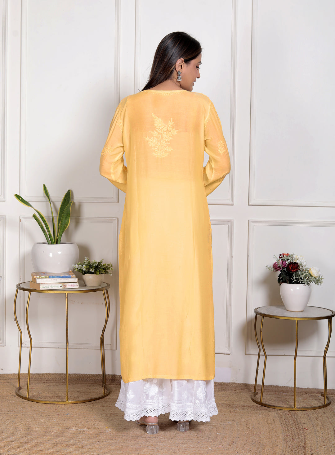 Hania Muslin Chikankari Long Kurti