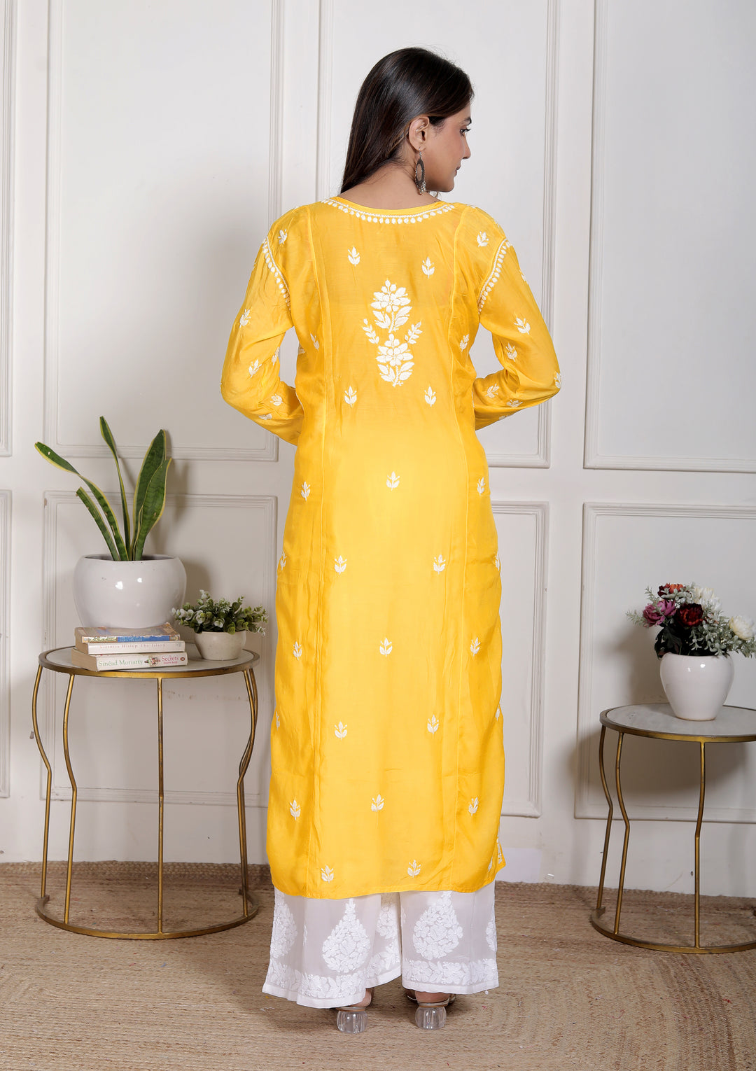 Chikankari Muslin pintex Long Kurti