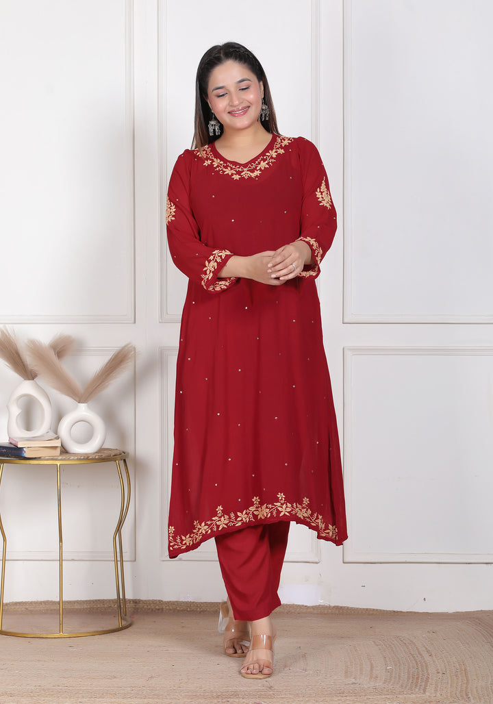 Hazel Viscose Chikankari 3 Piece Suit