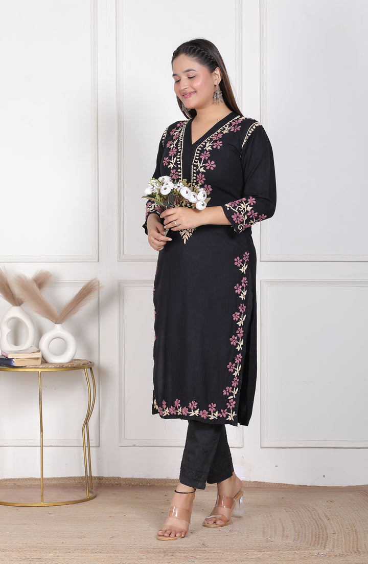 Fatin cotton chikankari long kurti