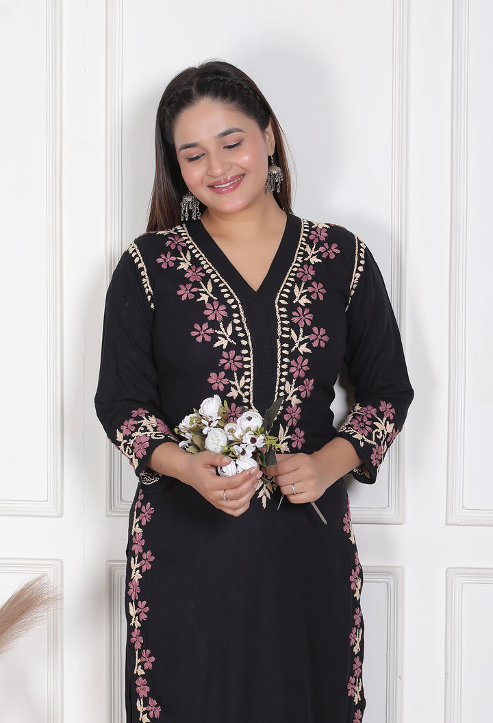 Fatin cotton chikankari long kurti