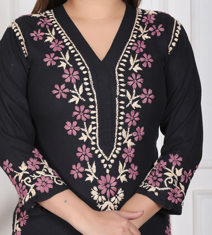 Fatin cotton chikankari long kurti