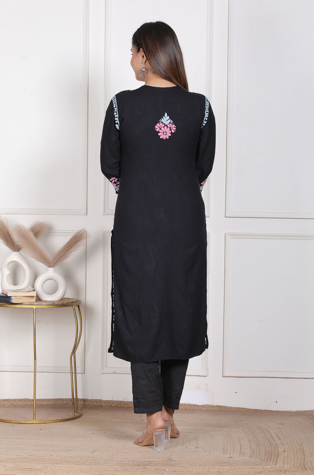 Fatin cotton chikankari long kurti