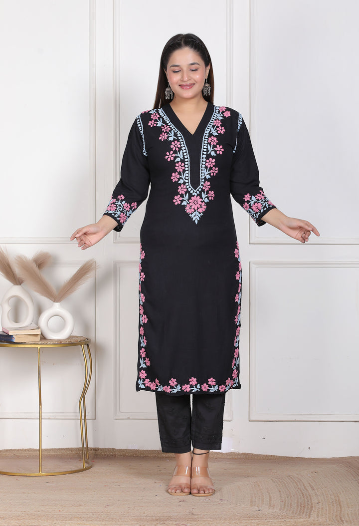 Fatin cotton chikankari long kurti