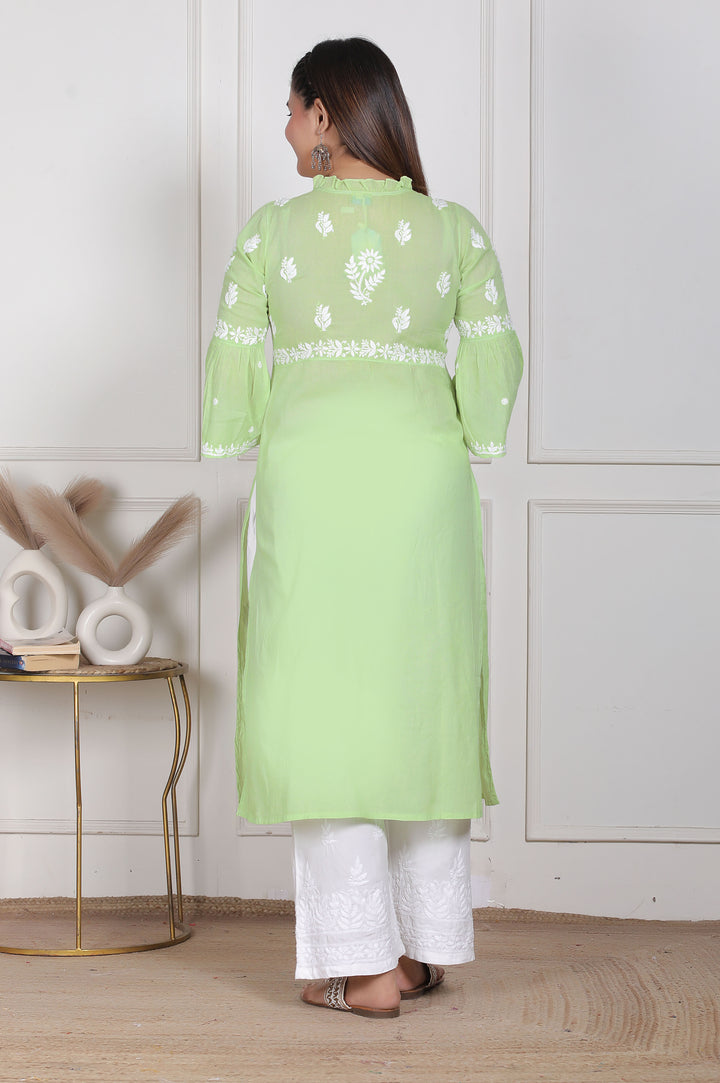 Raasha Mul Cotton Chikankari Nyra Kurti