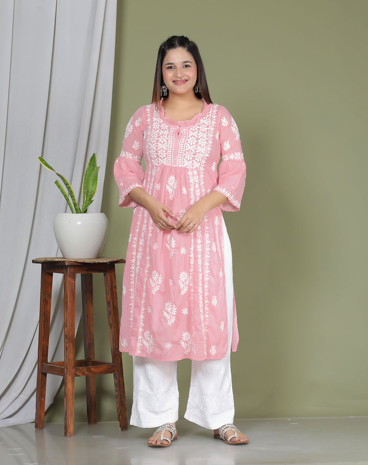 Raasha Mul Cotton Chikankari Nyra Kurti