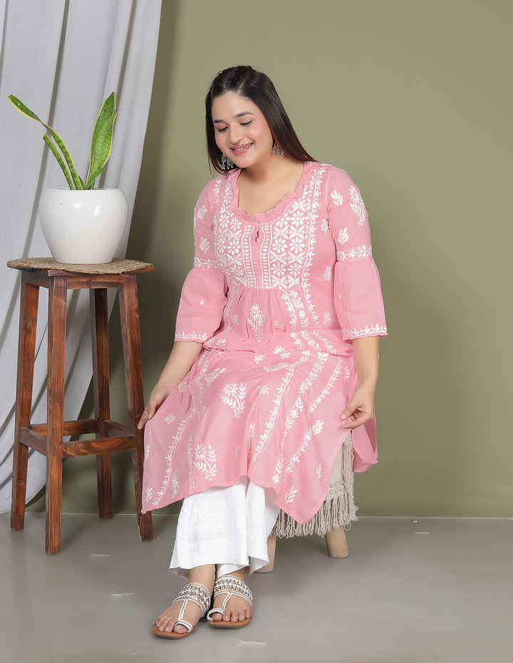 Raasha Mul Cotton Chikankari Nyra Kurti