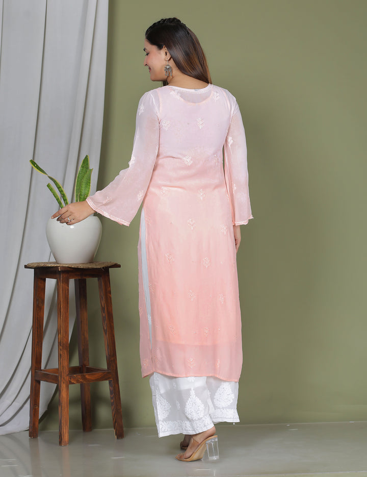 Hanifa Viscose chikankari long kurti