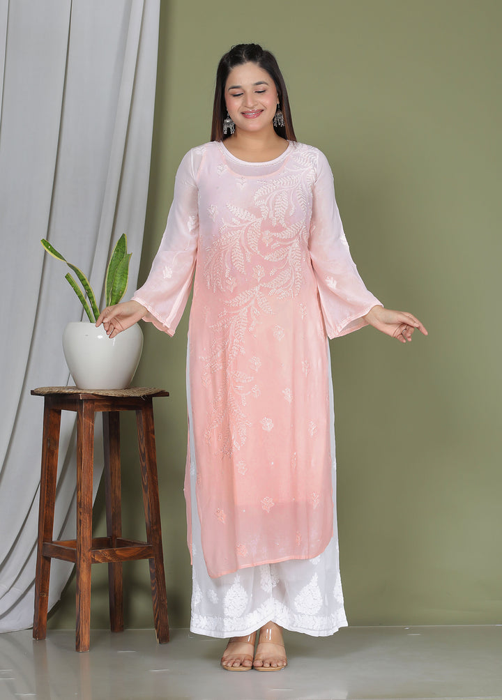 Hanifa Viscose chikankari long kurti
